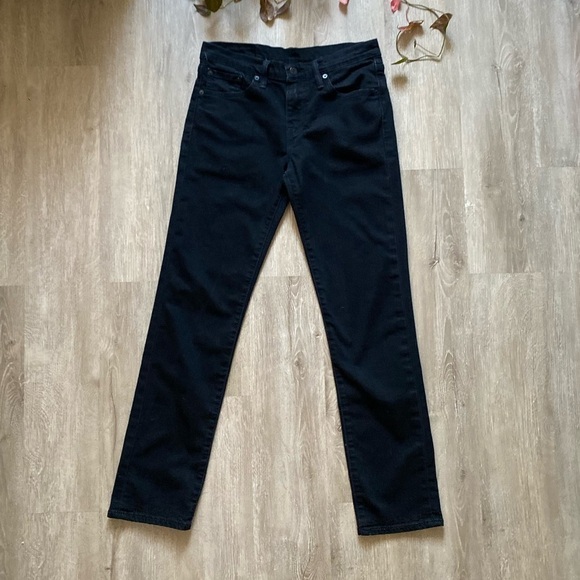 Levi’s 511”s VTG Red Tab Black Slim Straight Leg High Waisted Mom Jeans - Picture 2 of 6